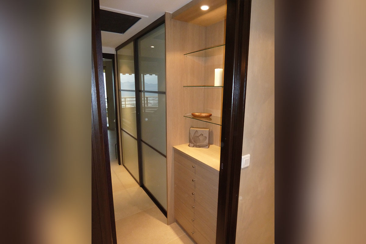 Dressing portes en verre blanc